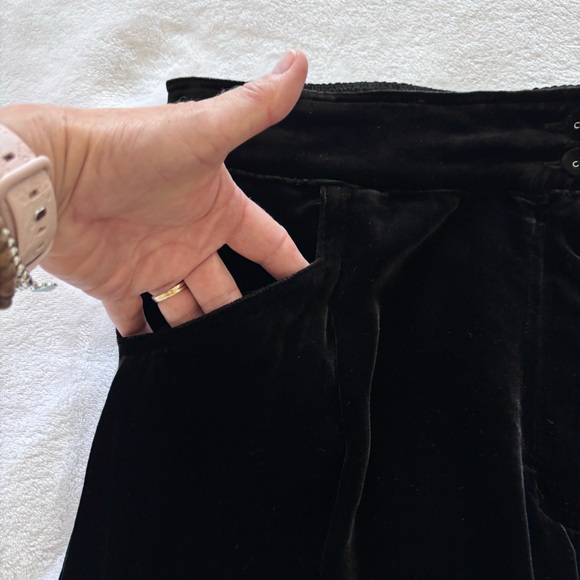 JOHNNY WAS Steffania Black Velvet Wide Leg Pleat Trouser--L - Picture 9 of 16